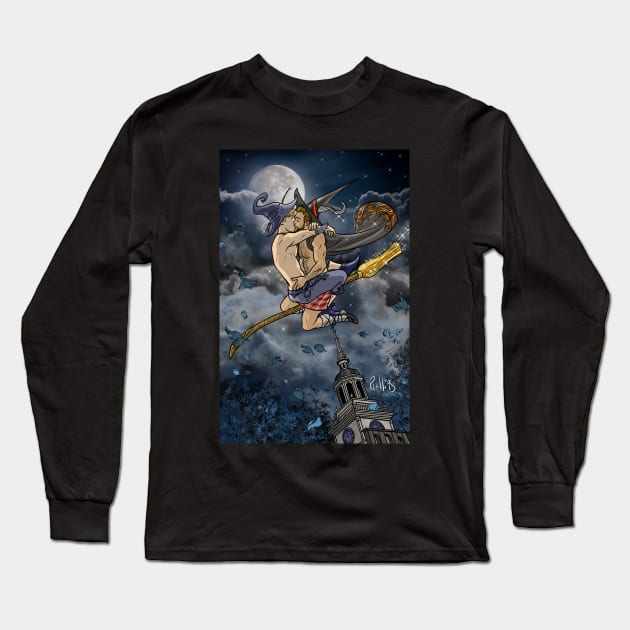 Witch Boys Full moon Kiss Long Sleeve T-Shirt by JoeBoy101